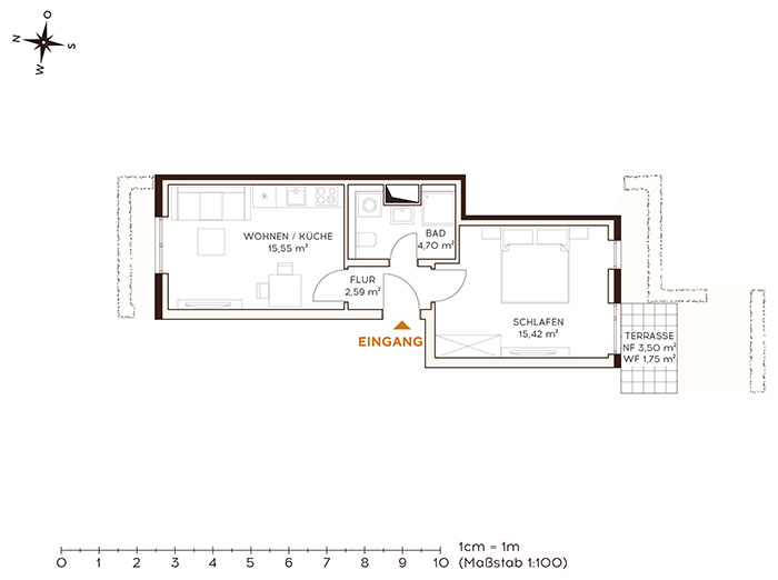 Grundriss Wohnung 1