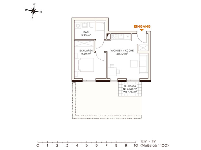 Grundriss Wohnung 1