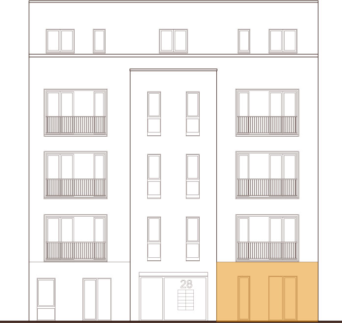 Frontansicht Wohnung 3