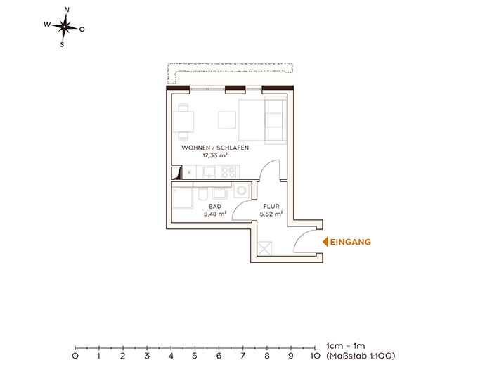 Grundriss Wohnung 1