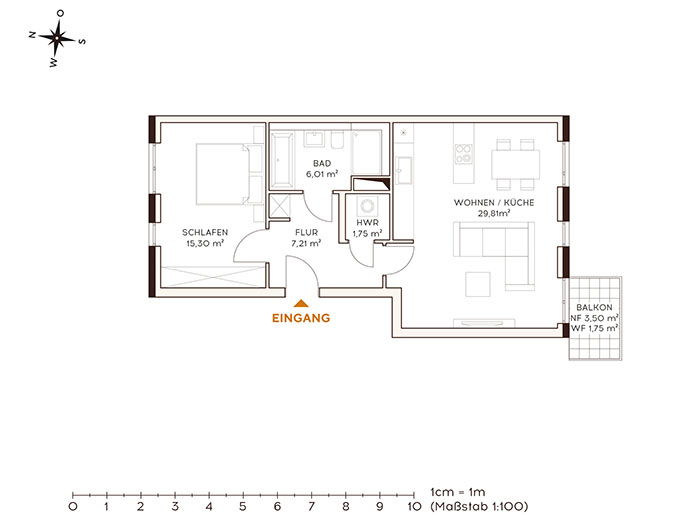 Grundriss Wohnung 1