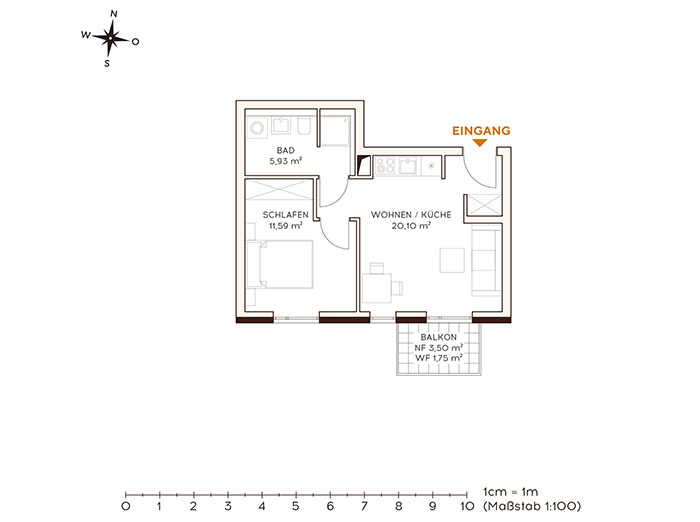 Grundriss Wohnung 1