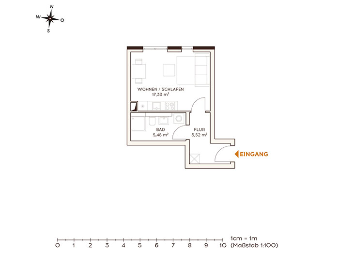 Grundriss Wohnung 1