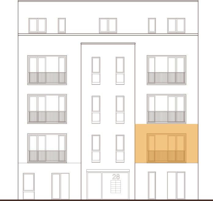 Frontansicht Wohnung 3