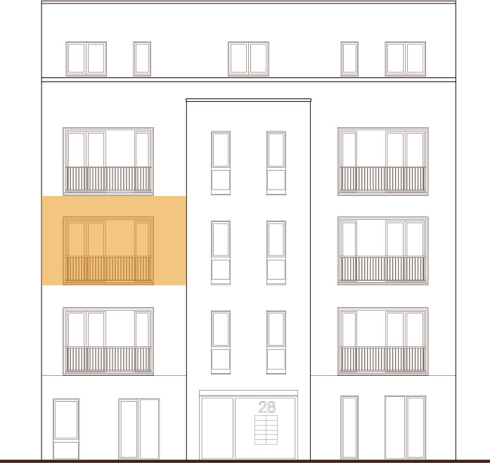 Frontansicht Wohnung 1