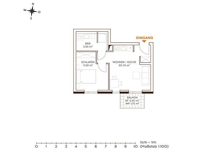 Grundriss Wohnung 1