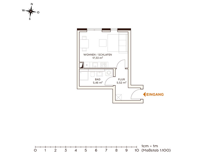Grundriss Wohnung 1