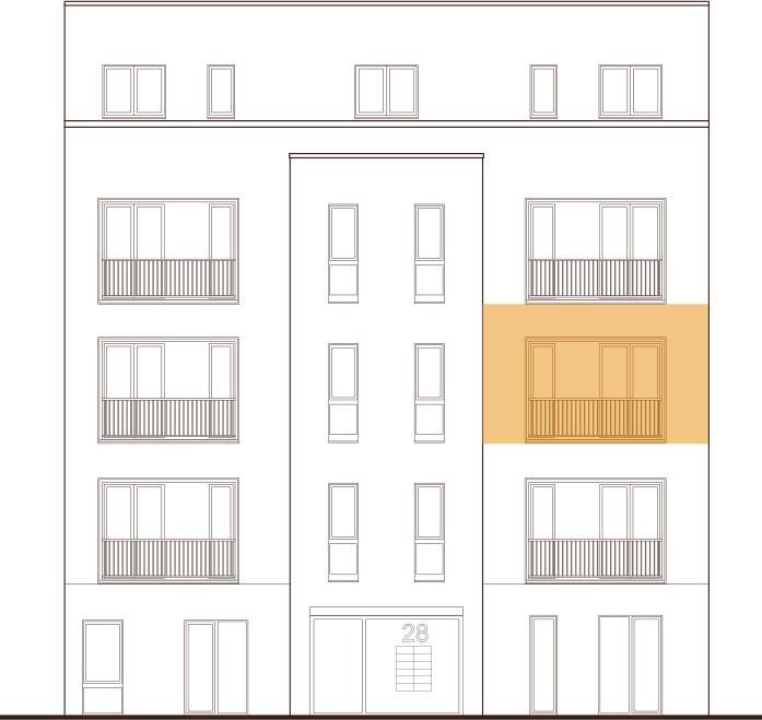 Frontansicht Wohnung 3