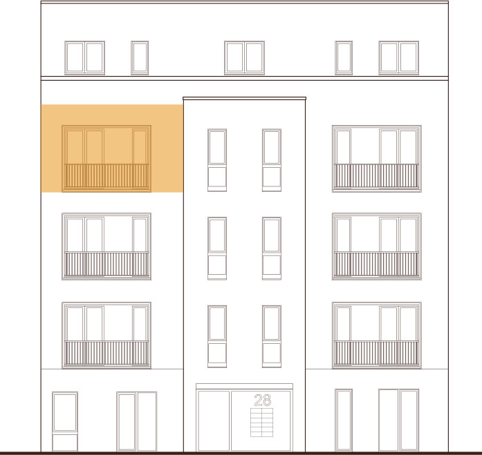 Frontansicht Wohnung 1