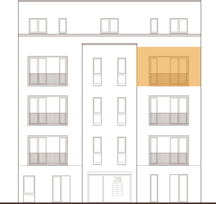 Frontansicht Wohnung 2